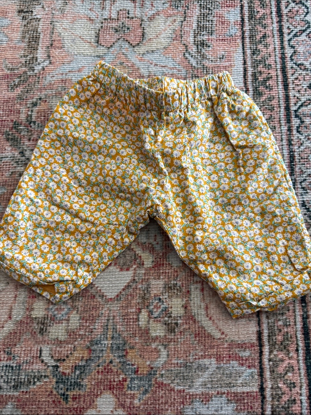 Maison Me Yellow & Purple Floral Kids Pants